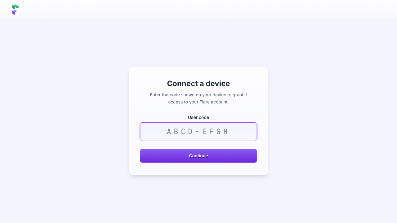 Connect a device entry form