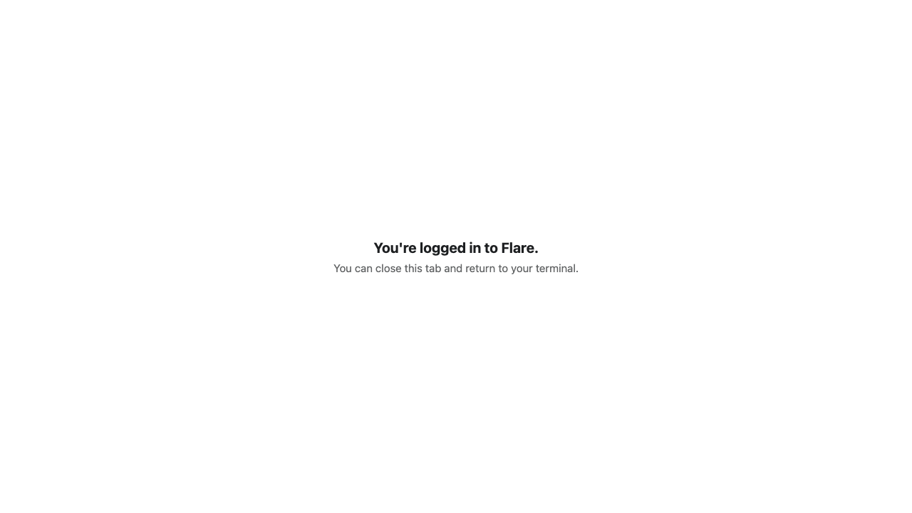 Browser confirms login